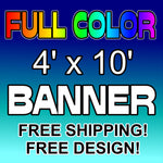 4 x 10 Full Color Outdoor Vinyl Banner 13oz.